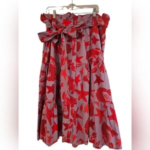 FARM Rio Lobster Sky midi skirt. size Xl